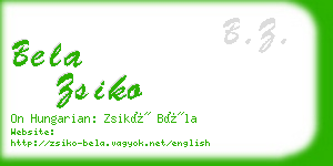 bela zsiko business card